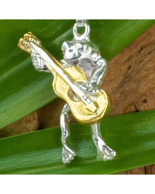 Simon Kemp Jewellers Metallic Frog Guitarist Solid Eighteen Carat On Solid Recycled
