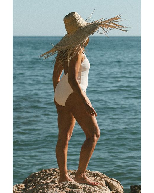 Aqva Swimwear White Neutrals Nude Balmins One-Piece Swimsuit