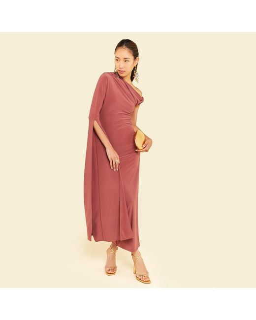 Celestine & Mae Pink Begonia Midaxi Dress