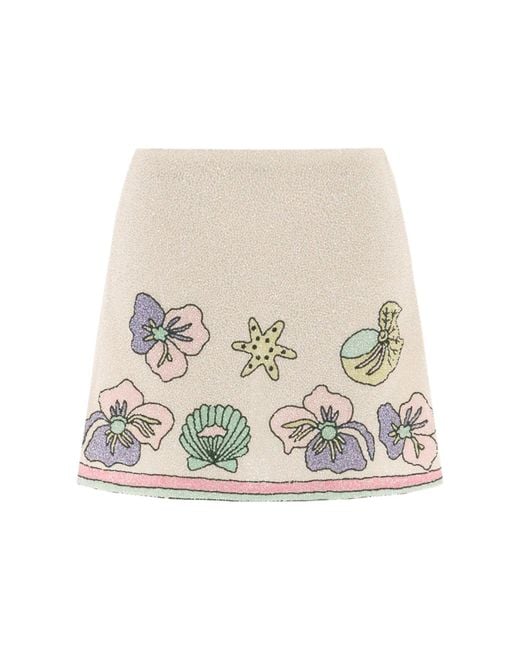 Oceanus White Neutrals Tallulah Crystal Co-Ord Mini Skirt
