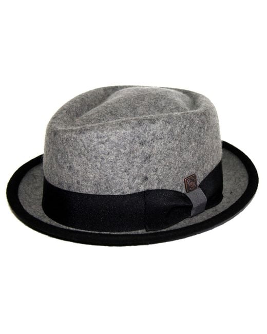 Dasmarca Hats Gray Jackson Cloud Wool Felt Porkpie Hat for men
