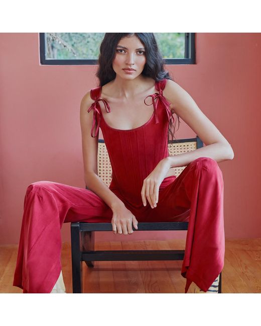 Cansu Xi Red Hestia Trousers