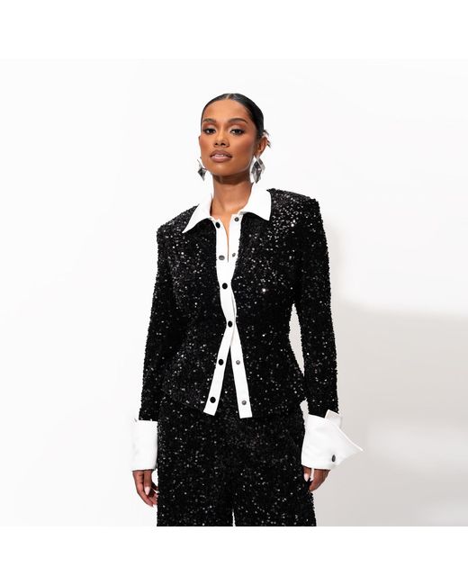 Ofuure Black Rei Sequin Pant Set