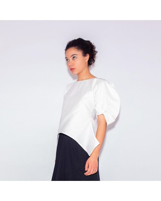 Bianca Popp White Puff Blouse With Flaps