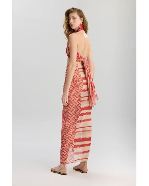 Lilamie Red Aruba Crossed Wrap Style Summer Bustier Top