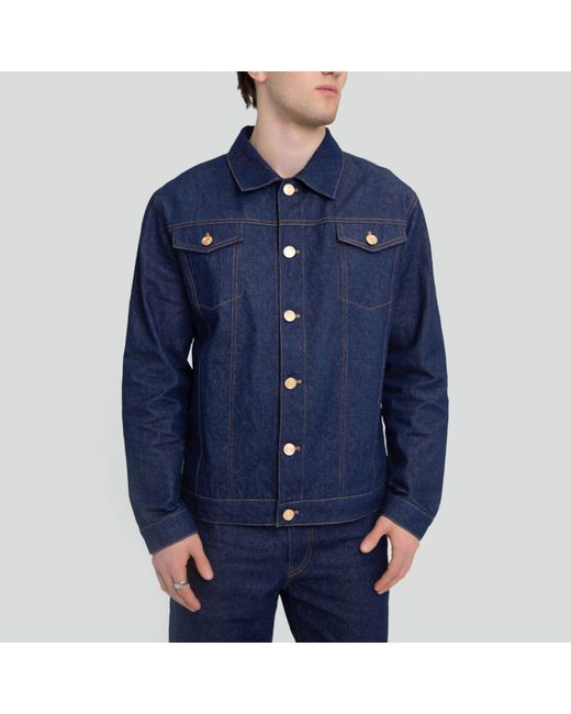 Maui X Lolita Blue Monarch Dark Denim Jacket for men