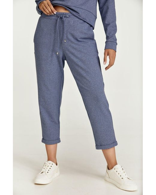 Conquista Blue Mélange Cropped Sweatpants