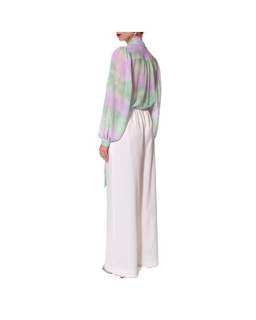 AGGI by HALEWSKI White Olivia Bright Wide Trousers