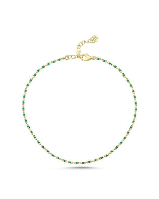 Ecce | Artisan Diamonds Metallic 14K Solid Enamelled Candy Crush Anklet