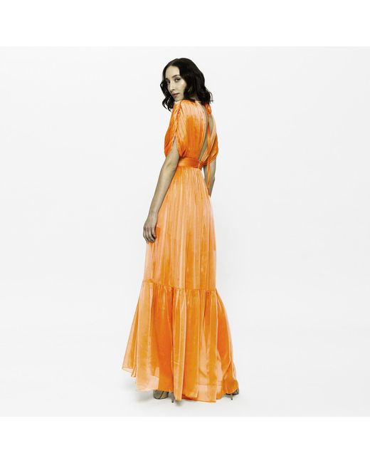 Angelika Jozefczyk Lerena Chiffon Evening Gown Orange