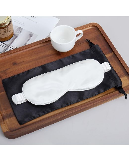 Soft Strokes Silk White Pure Mulberry Silk Eye Mask Set Of Two