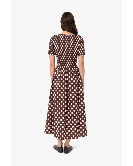 Amy Lynn Purple Matilda Pure Cotton Polka Dot Midi Dress