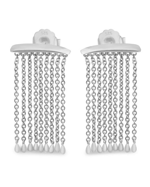 Lucy Quartermaine White Solid Sterling Waterfall Rain Earrings