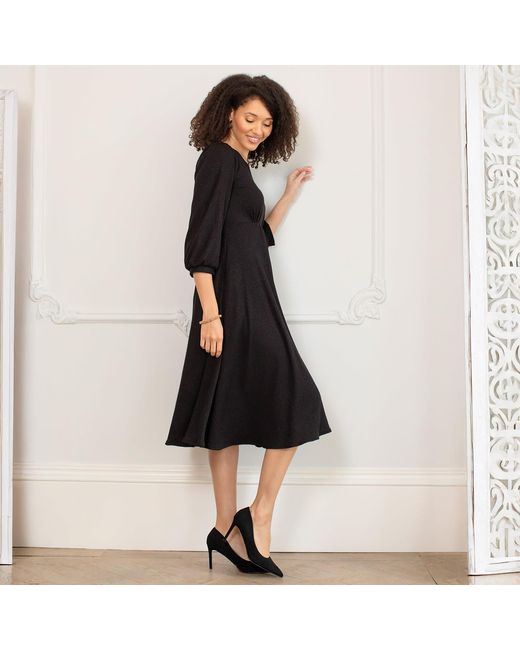 Alie Street London Black Kimberley Knitted Midi Dress