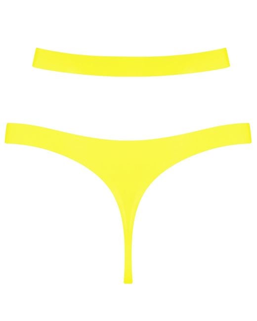 Elissa Poppy Yellow Latex Cut Out Thong