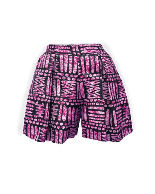 Chuks Collins Purple Ajah New Collection Drop2-Batik Shorts