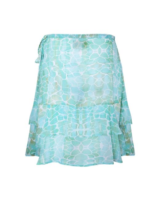 Sophia Alexia Blue Aqua Pebbles Tahiti Skirt Cover Up