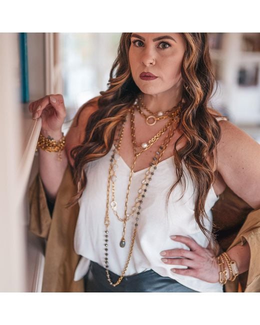 Loni Paul Jewelry Metallic Moonstone, Labradorite, Crystal & Pearl Necklace