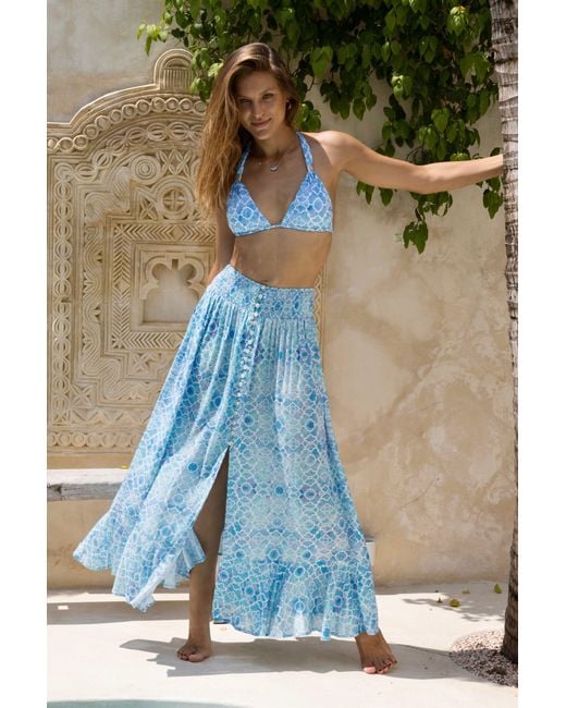 Sophia Alexia Blue Azure Mosaic Fiji Skirt