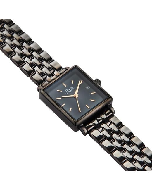 Bermuda Watch Company Black Quaintrelle Square Rose Gunmetal Link 22 24Mm