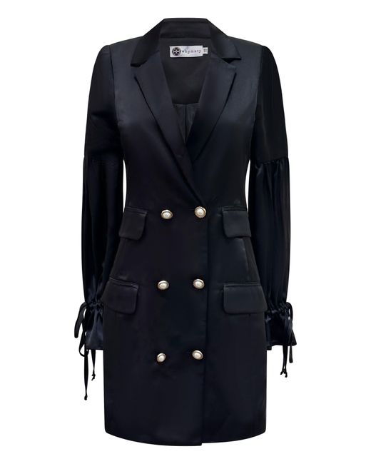 Why Mary Blue Double Breasted Coat Dress