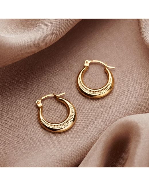 Posh Totty Designs Metallic Crescent Moon Creole Gold Hoop Earrings