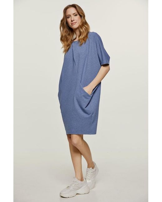 Conquista Blue Melange Batwing Dress