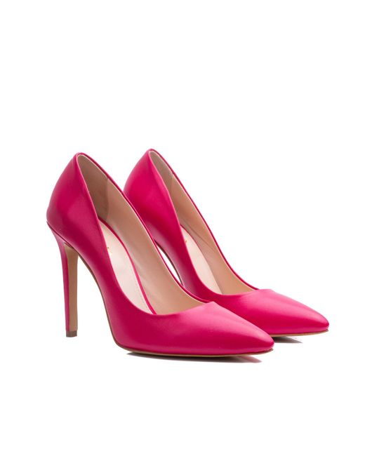 Ginissima Pink Alice Fuchsia Stiletto Shoes Natural Leather