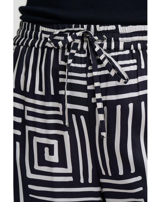Sugarhill Black Trinny Wide Leg Trousers & Monochrome Maze