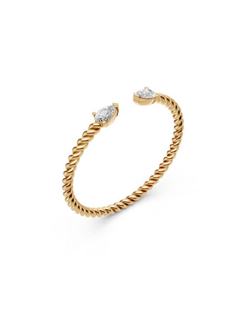 Aya Fine Jewelry Metallic Minimalist Pear Lab Grown Diamond Open Promise Ring