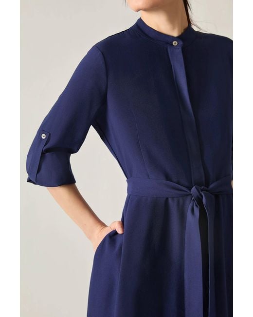 James Lakeland Blue Tie-Waist Midi Dress