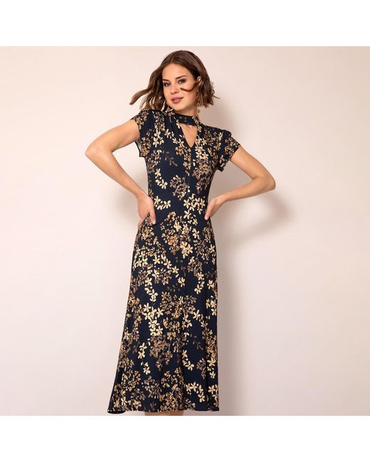 Alie Street London Black Saffie Dress Golden Blossom