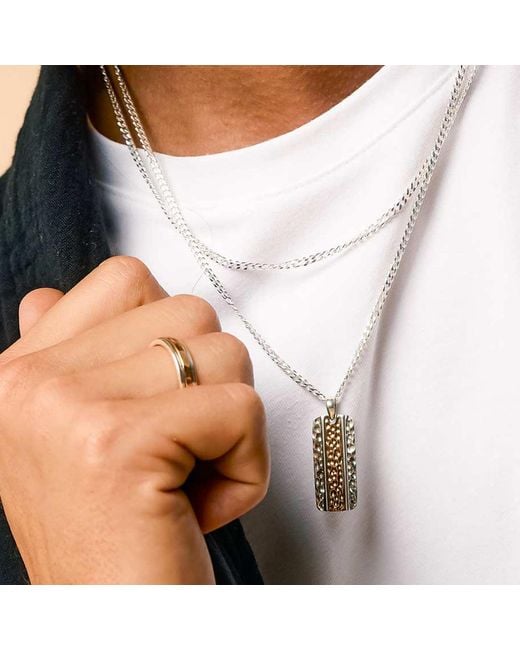 Charlotte's Web Jewellery Metallic Mixed Metal Karma Fortune Pendant Necklace for men