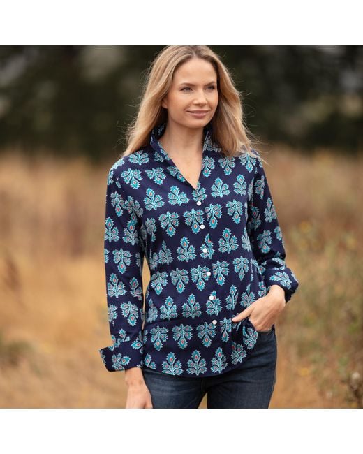 At Last Blue Viscose Double Cuff Shirt