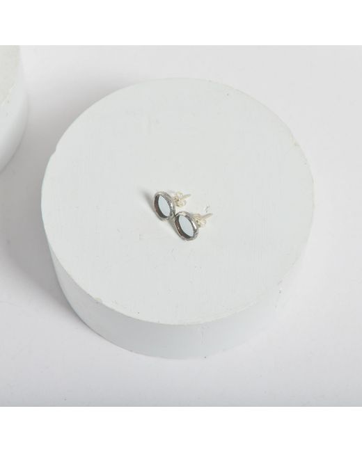 Laura Daili Metallic Moon Tiny Mirror Earrings