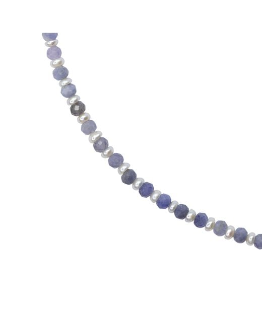 Bombyx House Metallic Tanzanite Pearl Alternating Necklace