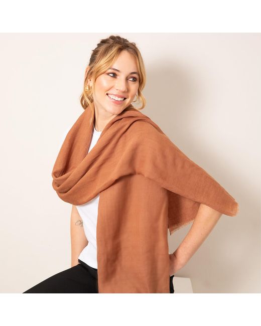 Alie Street London Brown Aurielle Silk Wool Scarf Mocha Mousse