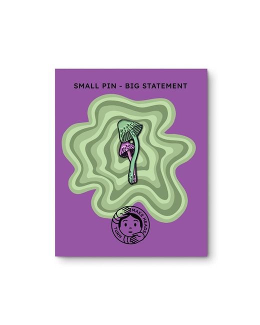 Make Heads Turn Green Enamel Pin Magic Mushroom