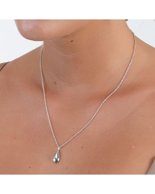 Lucy Quartermaine White Solid Sterling Tear Drop Pendant