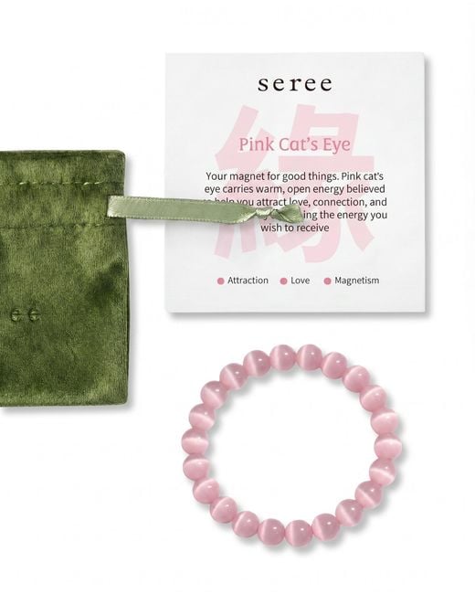 seree Pink Manifest Collection Attraction Cat's Eye Beaded Bracelet