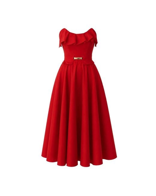 Ma Mulier Red Corset Cocktail Dress