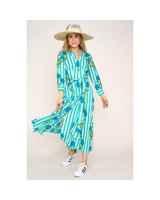 At Last Blue Cotton Marigold Dress