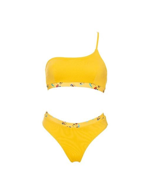 Aulala Paris Yellow Aulala X Percheye Art Asymmetrical Bikini