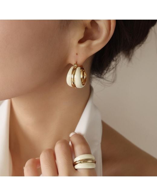 Retro Chic Metallic Ostuni Hoops Earrings