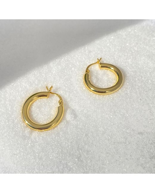 Ninemoo Metallic Gold Hoops Earrings