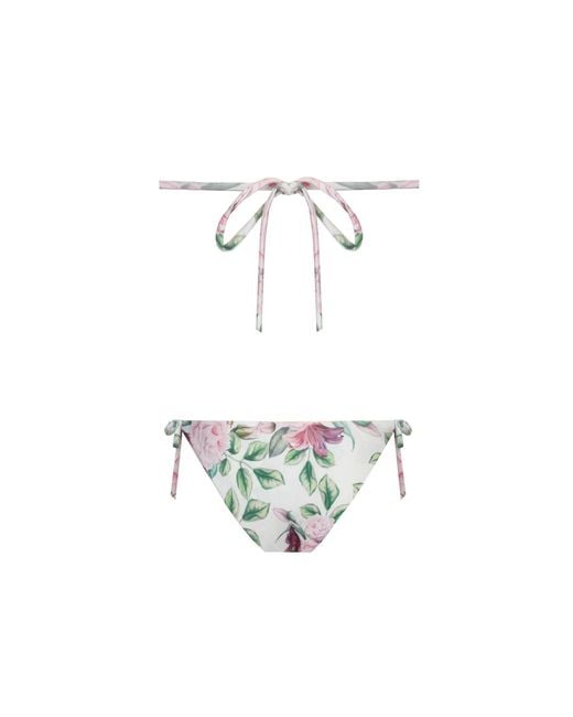 Nur Karaata Multicolor Triangle Rose Bikini Set