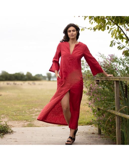 Antra Designs Red Maxi Linen Ruby