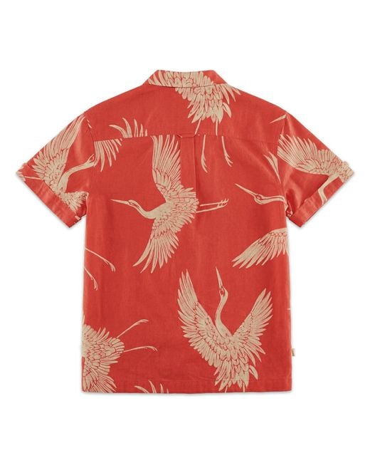 &SONS Trading Co Red Flight Print Shirt for men