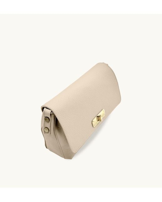 Apatchy London Natural Neutrals The Maisie Midi Stone Leather Bag