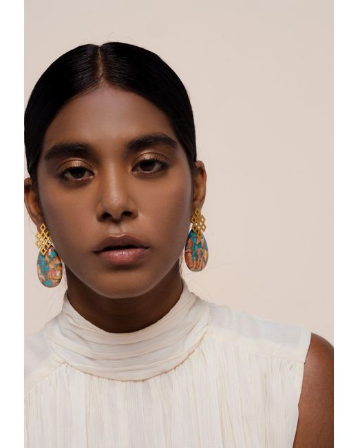 Lavani Jewels Blue Endless Knot Earrings